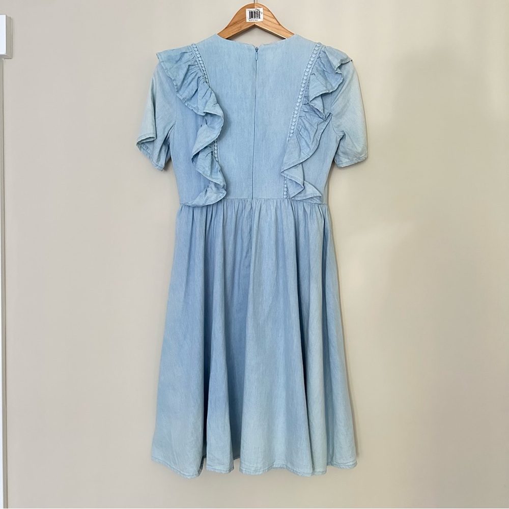 Rachel Parcell Chambray Boho Ruffle Dress - Picture 9 of 12
